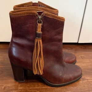 Lauren Ralph Lauren Rich Brown Leather Heeled Boots